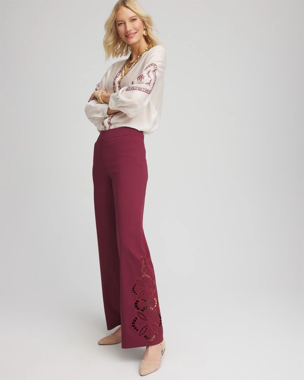 Brigitte™ Cut-out Wide-Leg Pants | Chico's